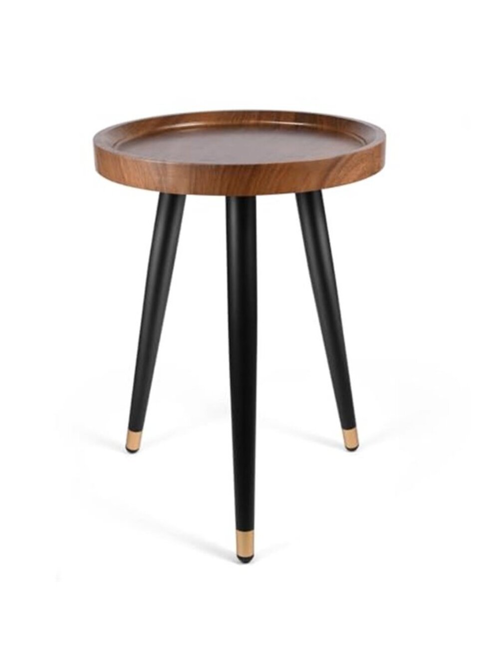 Plant Stand Indoor,Mid Century Walnut Wood Plant Table, Heavy Duty Metal Stand